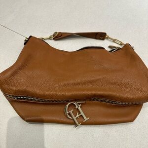 Carolina Herrera hobo bag camel gold hardware